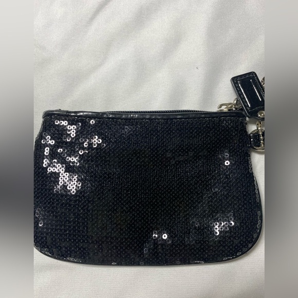 Small Black sequin coach wristlet - Picture 3 of 5